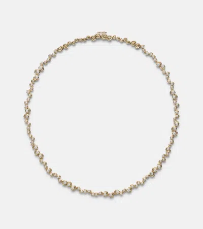 Yvonne Léon Collier Riviere Escargots 9kt Gold Necklace With Diamonds