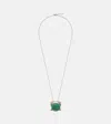 Yvonne Léon Crabe Coquillage 9kt Gold Pendant Necklace With Malachite And Diamonds In Gold