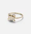 Yvonne Léon Crabe Coquillage Mini 9kt Gold Ring With Diamonds In Gold