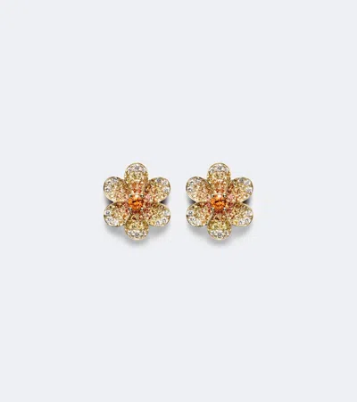 Yvonne Léon Daisy 9kt Gold Earrings With Sapphires And Diamonds