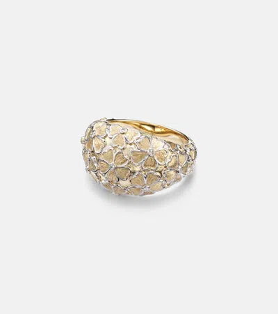 Yvonne Léon Dôme Fleurie 9kt Gold (375/1000) Ring With Diamonds