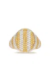 Yvonne Léon Exclusive Riviera 9k Yellow Gold Citrine; Diamond Signet Ring In Orange