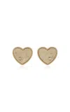 Yvonne Léon Glittered 9k Yellow Gold Diamond Earrings In Gold