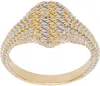 Yvonne Léon Gold & White Gold Baby Chevalière Poire Natte Ring In 9k White & Y Gold