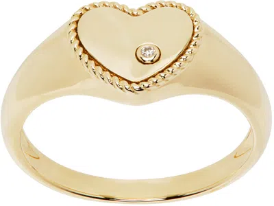 Yvonne Léon Gold Baby Chevaliere Cœur Ring In Juane