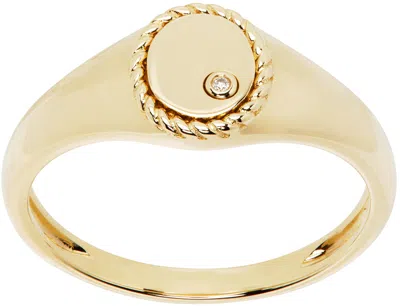 Yvonne Léon Gold Baby Chevaliere Ovale Ring In Juane