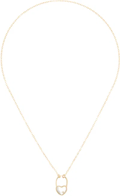 Yvonne Léon Gold Cadenas Cœur Necklace In 9k & 18k Yellow Gold