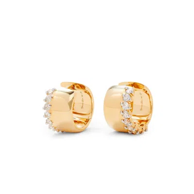 Yvonne Léon Grignotées Diamond Creole Earrings In Gold