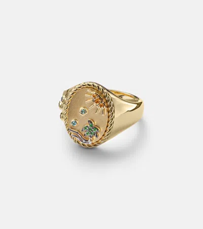 Yvonne Léon La Plage 9kt Gold Ring With Gemstones