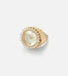 Yvonne Léon L'horloge 18kt Gold And Mother-of-pearl Ring With Diamonds In Gold
