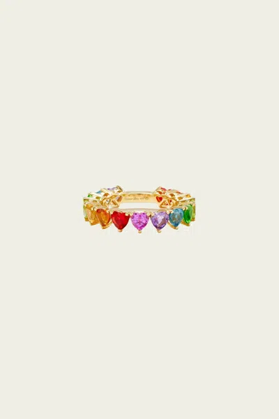 Yvonne Léon Mini Alliance Multi Heart Rainbow Ring