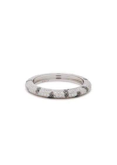 Yvonne Léon Yvonne Leon Mini Alliance Zèbre Diamants 18kt White Gold Ring