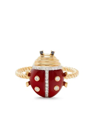 Yvonne Léon Mini Bague Coccinelle Or Jaune In Gold