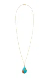 Yvonne Léon Ocean 9k Yellow Gold Necklace In Blue