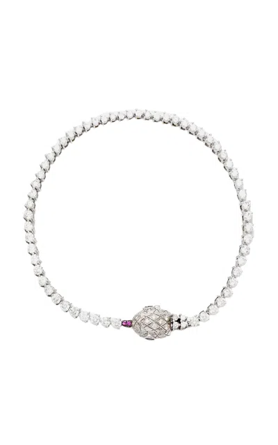 Yvonne Léon Python River 9k White Gold Diamond Bracelet In White