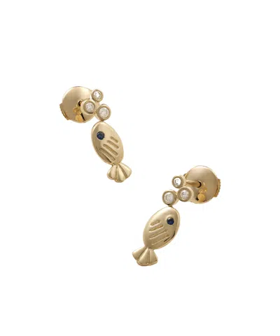 Yvonne Léon Simple Little Fish Earrings In Gold
