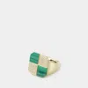 Yvonne Léon Small Damier Malachite Ring - Yvonne Leon - Gold - 9k In Gold