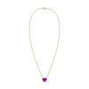 Yvonne Léon Small Solitary Heart Necklace In 9 Carat Gold And Diamonds In Gold