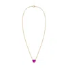 Yvonne Léon Small Solitary Heart Necklace In 9 Carat Gold And Diamonds In Gold