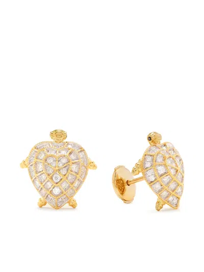 Yvonne Léon Tortoise Diamond Stud Earrings In Gold