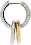 Yvonne Léon White Gold & Gold Double Hoop Single Earring In 9k W & Y Gold
