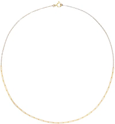 Yvonne Léon White Gold & Gold Solitaire Nu Pm Necklace In 18k W & Y Gold