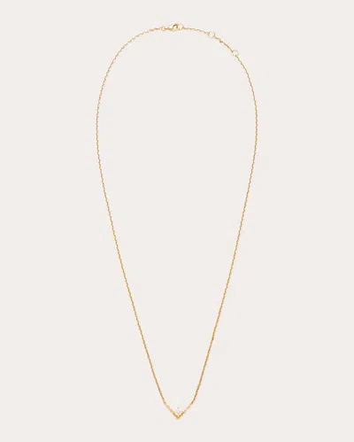 Yvonne Léon Women's Diamond & 18k Gold V Solitaire Pendant Necklace