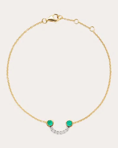 Yvonne Léon Women's Diamond & Emerald Smile Bracelet In Green