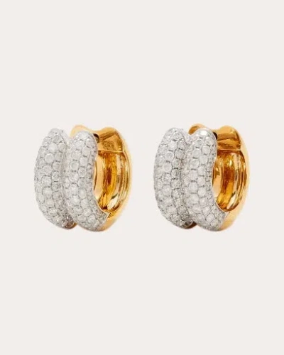 Yvonne Léon Women's Diamond & Two-tone Buoy Hoop Earrings In Gold/diamond
