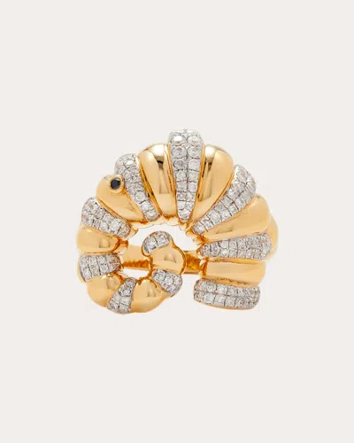 Yvonne Léon Women's Diamond Elephant Coquillage Ring In Gold