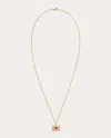 Yvonne Léon 18k Yellow Gold Necklace Ma Declaration Gray Diamond & Red Heart Envelope Pendant Necklace, 16.53 In Gold