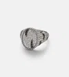 Yvonne Léon Zèbre 18kt White Gold Pinky Ring With Diamonds In Metallic