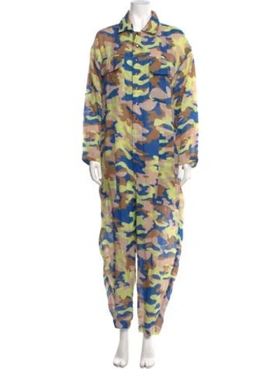 Pre-owned Yvonne S Camouflage Print Jumpsuit In Multi