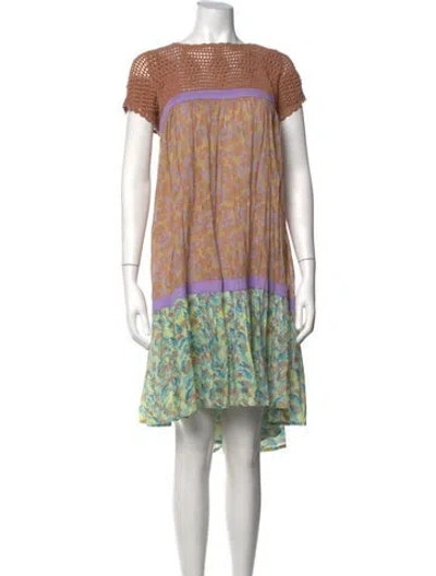 Pre-owned Yvonne S Floral Print Midi Length Dress In Multicolor