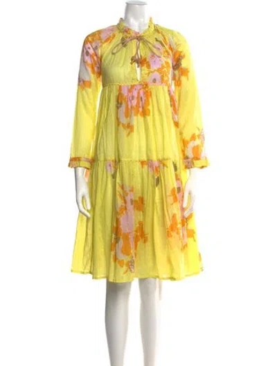 Pre-owned Yvonne S Floral Print Mini Dress In Green