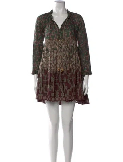 Pre-owned Yvonne S Floral Print Mini Dress In Multi