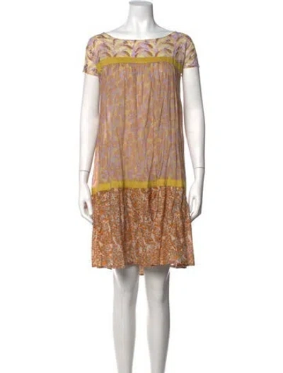 Pre-owned Yvonne S Floral Print Mini Dress In Multicolor