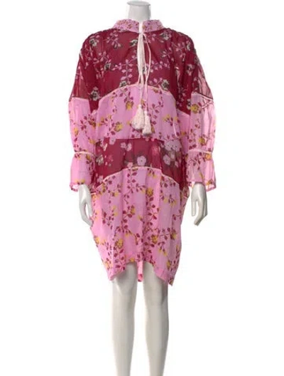 Pre-owned Yvonne S Floral Print Mini Dress W/ Tags In Pink