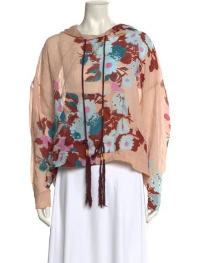 Pre-owned Yvonne S Linen Floral Print Sweater In Multi