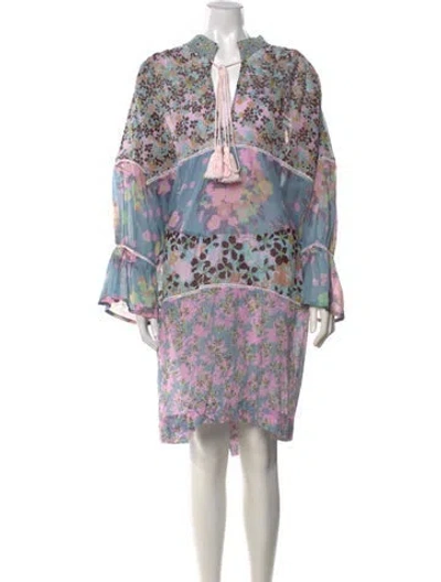 Pre-owned Yvonne S Linen Midi Length Dress W/ Tags In Purple