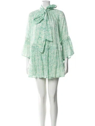 Pre-owned Yvonne S Linen Mini Dress In Blue