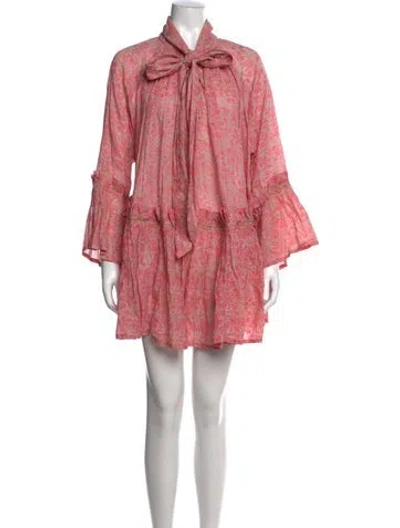 Pre-owned Yvonne S Linen Mini Dress In Multi