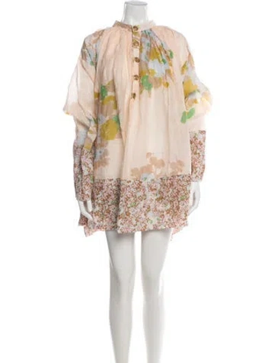 Pre-owned Yvonne S Linen Mini Dress In Neutral