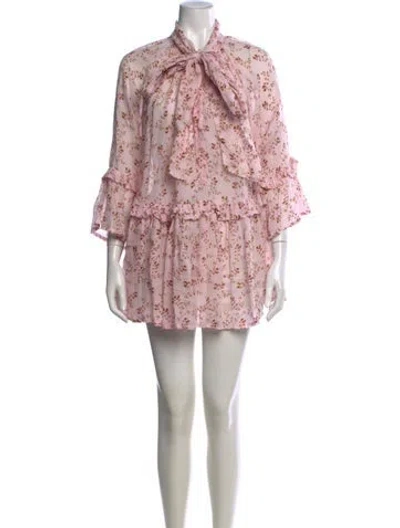 Pre-owned Yvonne S Linen Mini Dress In Pink
