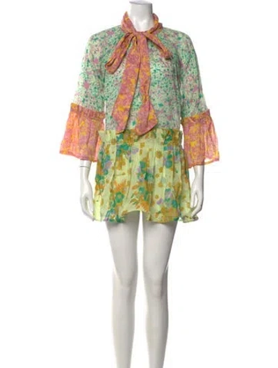 Pre-owned Yvonne S Linen Mini Dress W/ Tags In Green