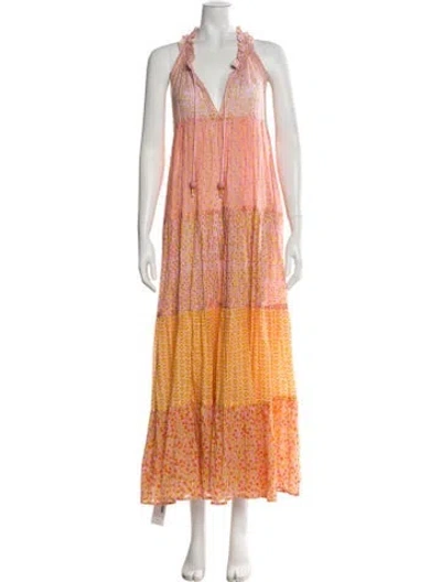 Pre-owned Yvonne S Paisley Print Long Dress In Pink