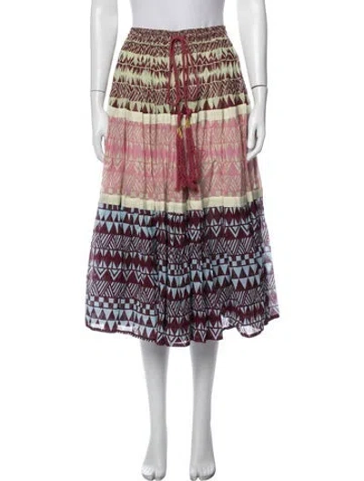 Pre-owned Yvonne S Patterned Midi Length Skirt In Multicolor