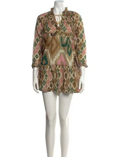 Pre-owned Yvonne S Patterned Mini Dress In Multicolor