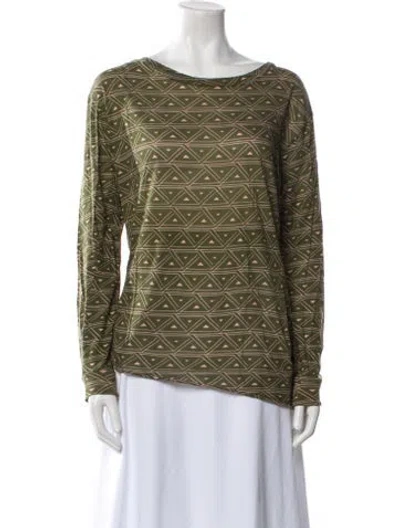 Pre-owned Yvonne S Printed Bateau Neckline Sweatshirt In Blue