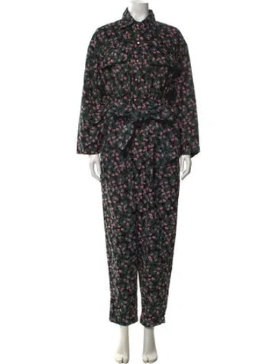 Pre-owned Yvonne S Printed Jumpsuit In Green